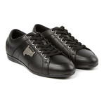 Gold Label NY // Leather Lace-Up Sneaker // Black + Antique Nickel (Euro: 45)