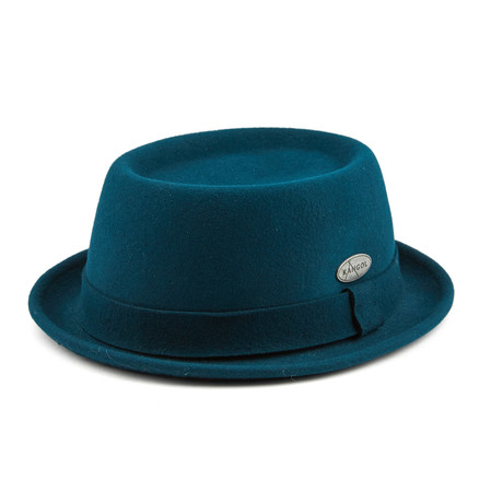 Litefelt Pork Pie Hat // Dark Cyan (S)