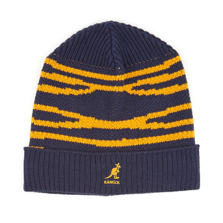 Dorsal Stripe Beanie // Navy + Nugget