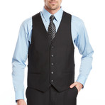 Wall Street Modern Fit Vested Suit // Black (US: 38L)