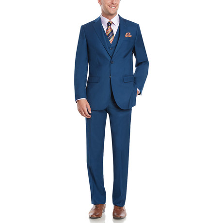 Wall Street Modern Fit Vested Suit // French Blue (US: 44R)
