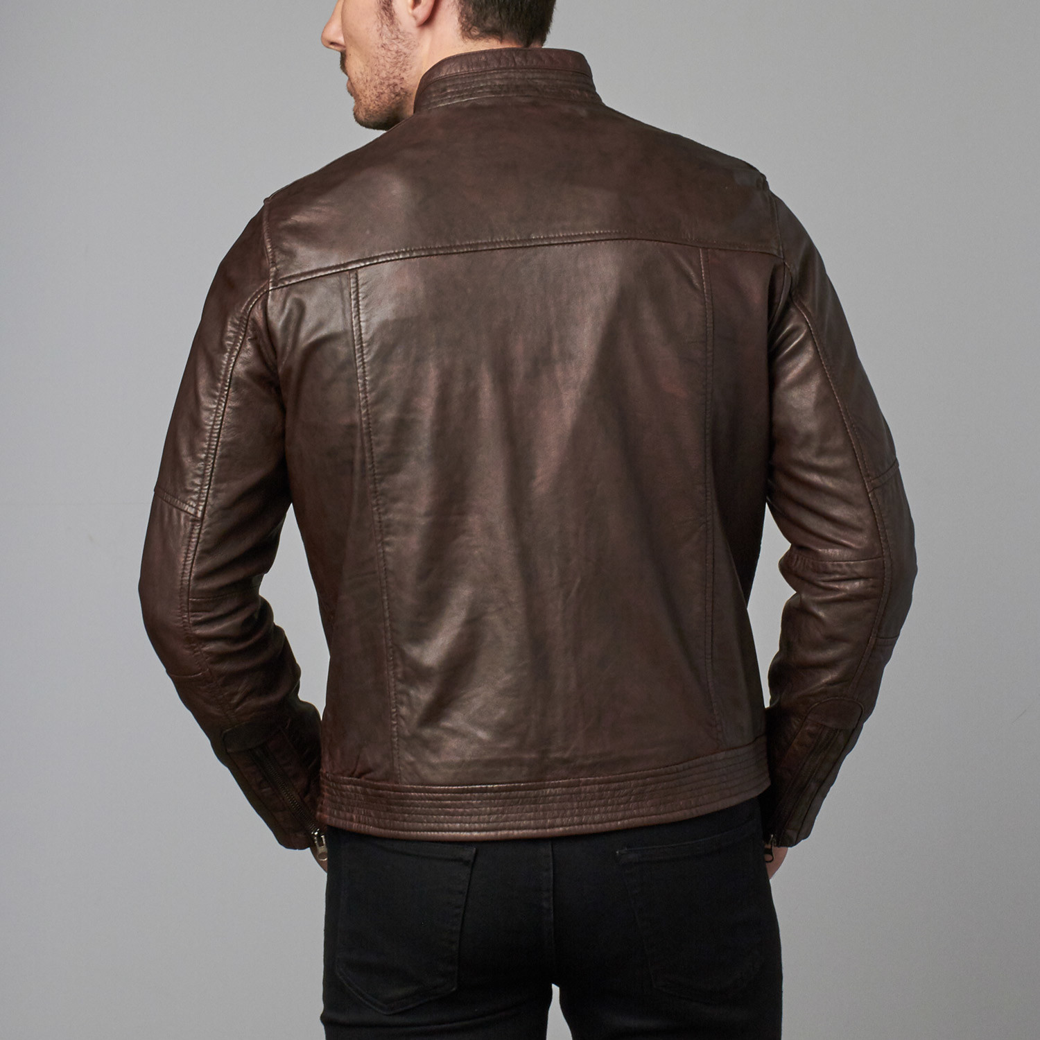 Addison Zip Pocket Moto Jacket // Brown (S) - Helium - Touch of Modern