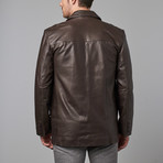 Collier Leather Blazer // Brown (M)