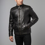 Konrad Zip Pocket Moto Jacket // Black (S)