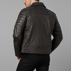 Barclay Stitched + Quilted Moto Jacket // Black (2XL)