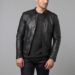 Wayne Stitched Shoulder Zip Jacket // Black (M)