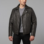 Barclay Stitched + Quilted Moto Jacket // Black (2XL)