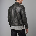 Roswell Stitched Shoulder Zip Jacket // Grey Ruboff (S)
