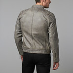 Quentin Patched Shoulder Zip Jacket // Grey (M)