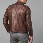 Quentin Patched Shoulder Zip Jacket // Copper (L)