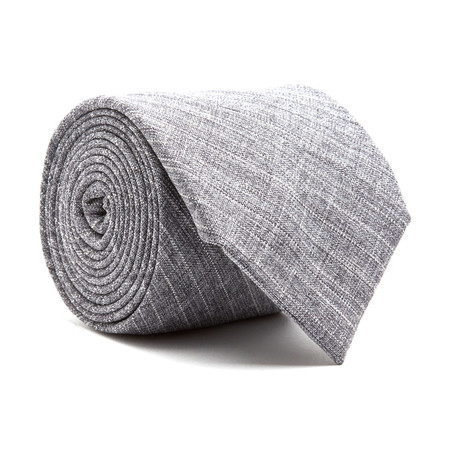 The Chancellor Tie // Grey + White Stripe Textured