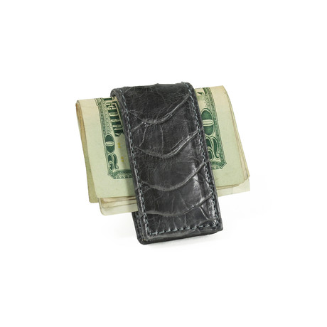 Magnet Money Clip // Shin Leather (Dark Grey)