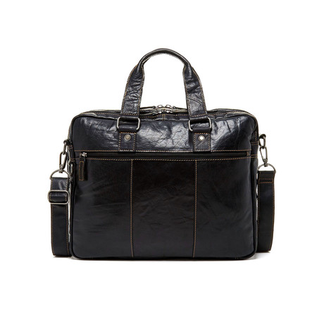 Voyager // Large Double Gusset Briefcase (Black)