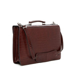 Croco // Double Gusset Flapover Briefcase // Limited Edition