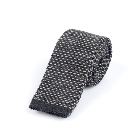 Knitted Straight Dash Tie // Black + Tan