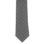 Textured Dot Tie // Grey + Cream