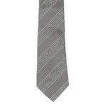 Textured Wide Stripe Tie // Taupe + Tan