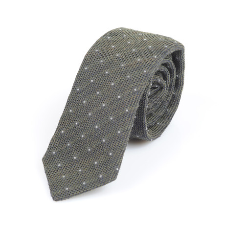 Textured Dot Tie // Grey + Cream