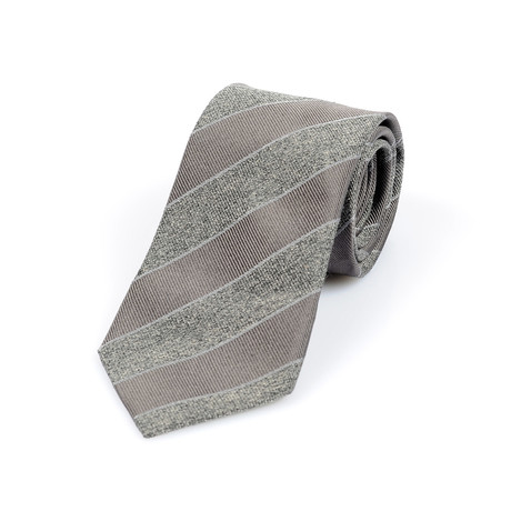 Textured Wide Stripe Tie // Taupe + Tan