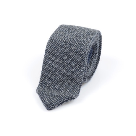 Pique Knit Straight Pointed Tie // Grey