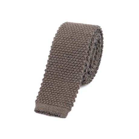 Textured Knit Straight Tie // Tan