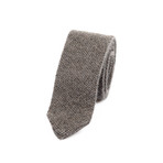 Pique Knit Straight Pointed Tie // Tan