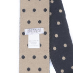 Knitted Straight Dot Tie // Black + Tan