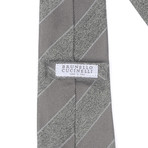 Textured Wide Stripe Tie // Taupe + Tan