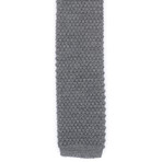 Textured Knit Straight Tie // Grey