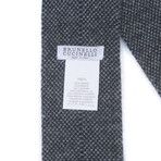 Pique Knit Straight Pointed Tie // Grey