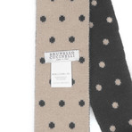 Knitted Straight Dot Tie // Dark Brown + Tan