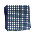 Check Pocket Square // Green + Navy