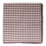 Gingham Pocket Square // Brown + White