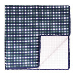 Check Pocket Square // Green + Navy