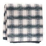 Reversable Dot-Plaid Pocket Square // Green + Tan