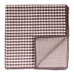 Gingham Pocket Square // Brown + White