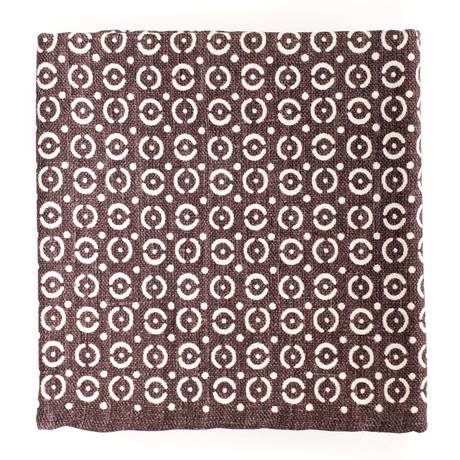 Circles Pocket Square // Brown + White