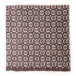 Circles Pocket Square // Brown + White