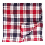 Plaid Pocket Square // Red + Navy