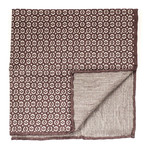 Circles Pocket Square // Brown + White