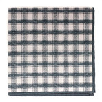 Reversable Dot-Plaid Pocket Square // Green + Tan