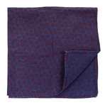 Floral Pocket Square // Blue + Red