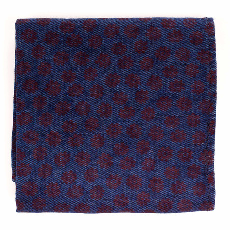 Floral Pocket Square // Blue + Red