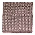 Circles Pocket Square // Brown + White