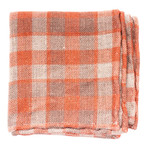 Plaid Pocket Square // Red + Tan