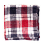 Plaid Pocket Square // Red + Navy