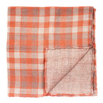 Plaid Pocket Square // Red + Tan