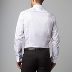 Trend Fit Tonal Textured Dress Shirt // White (43)