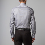 Trend Fit Thin Stripe Dress Shirt // White + Grey (42)