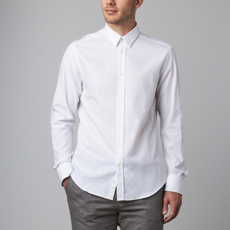 Trend Fit Textured Dress Shirt // White (38)